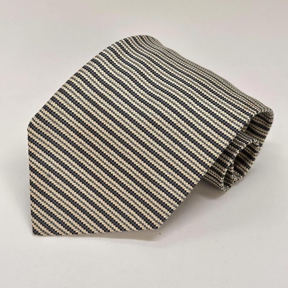 Hart Schaffner & Marx Silk Striped Tie Hand Made In Italy By M. Pendleton